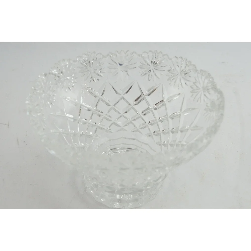 Crystal Clear Industries Brussels Poland‎ Lidded Candy Serving Dish Cross Hatch